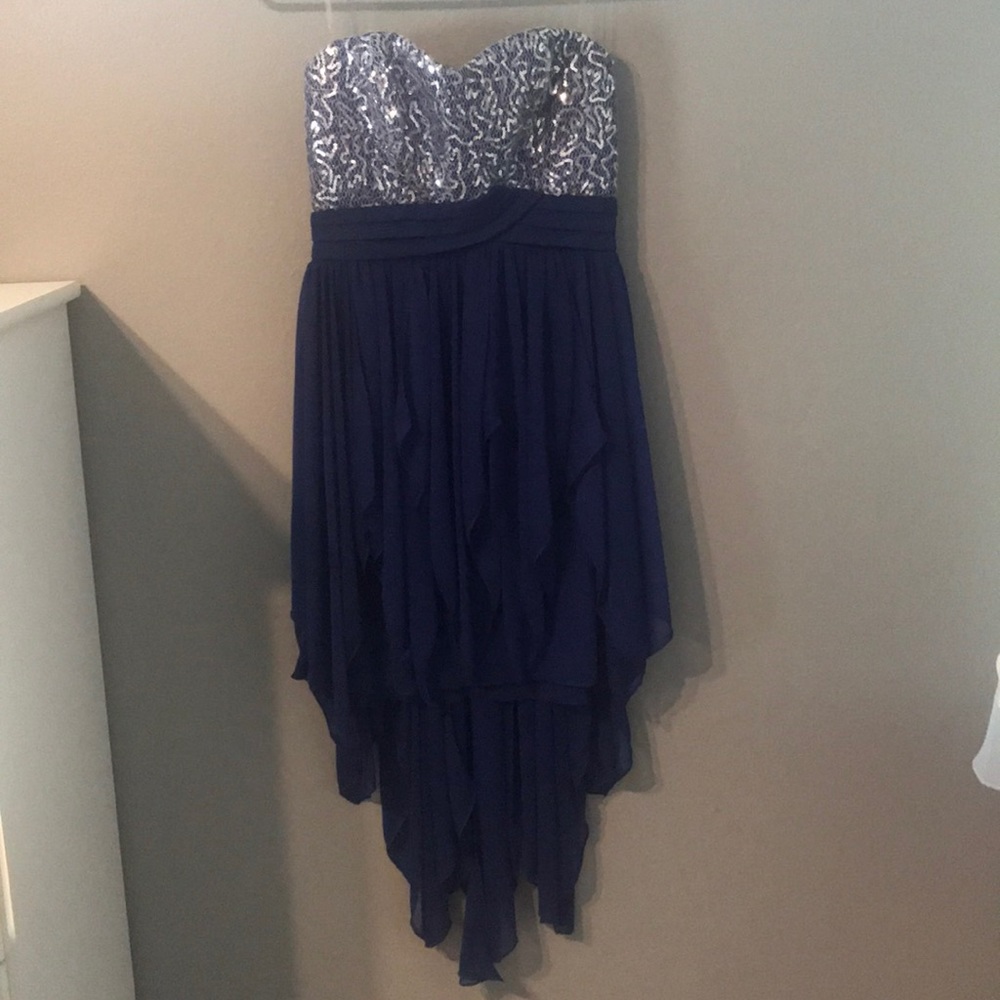 Strapless high-low formal dress